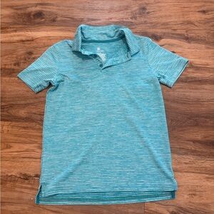 All in Motion Blue Polo Shirt with Heathered Texture